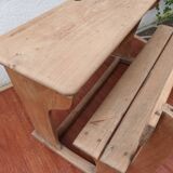 Double wooden school desk