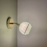 Vintage tulip wall lamp in mint green and gold clichy glass