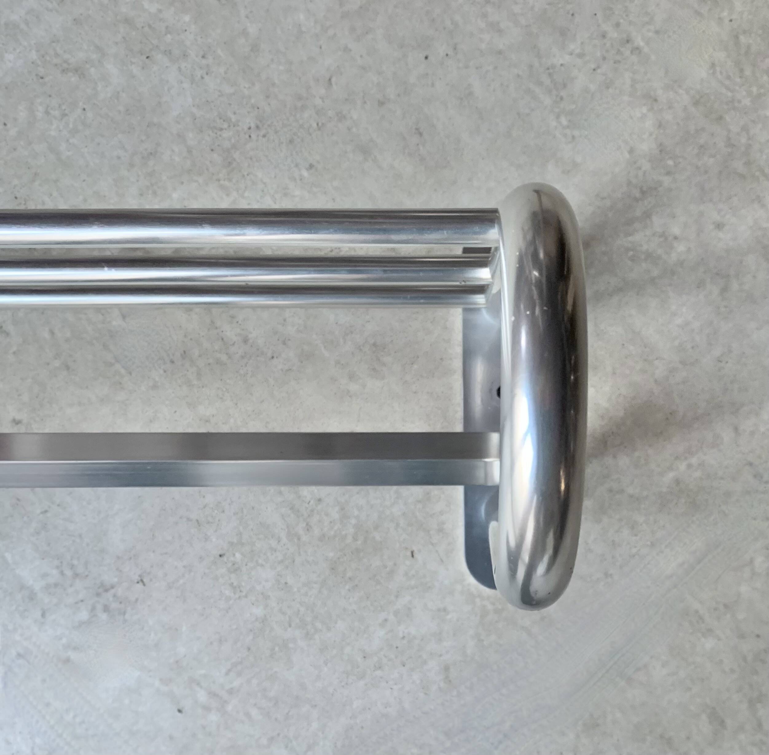 Large vintage aluminum wall coat rack