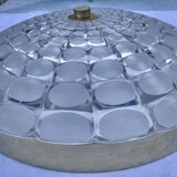Vintage aluminum and glass ceiling light by Peill & Putzler 1970