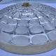 Vintage aluminum and glass ceiling light by Peill & Putzler 1970