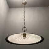 Italian Black and White Light Pendant in Murano Glass