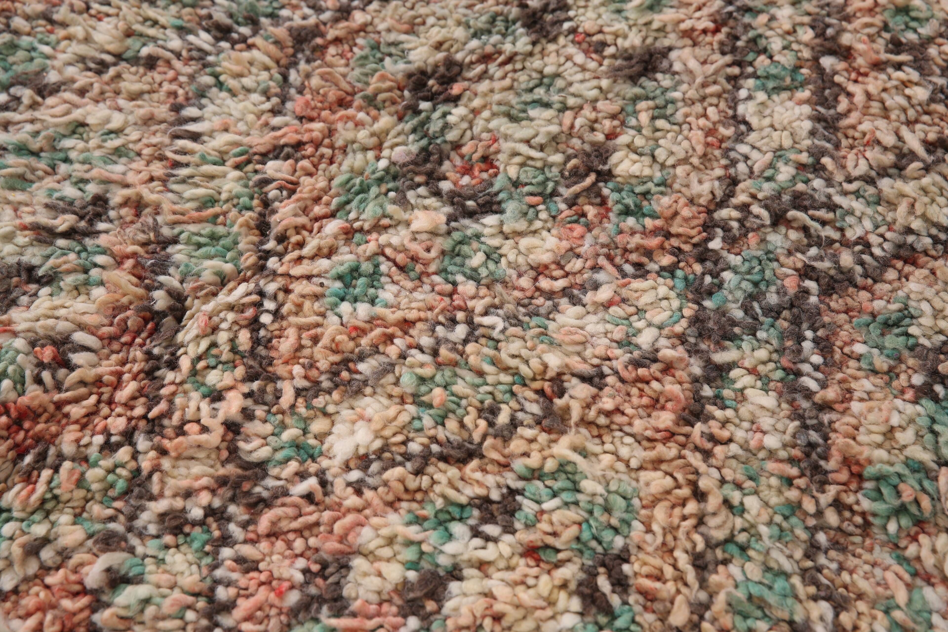 Tapis en laine marocain vintage 173 x 339 cm - Tapis fait main berbère style bohème