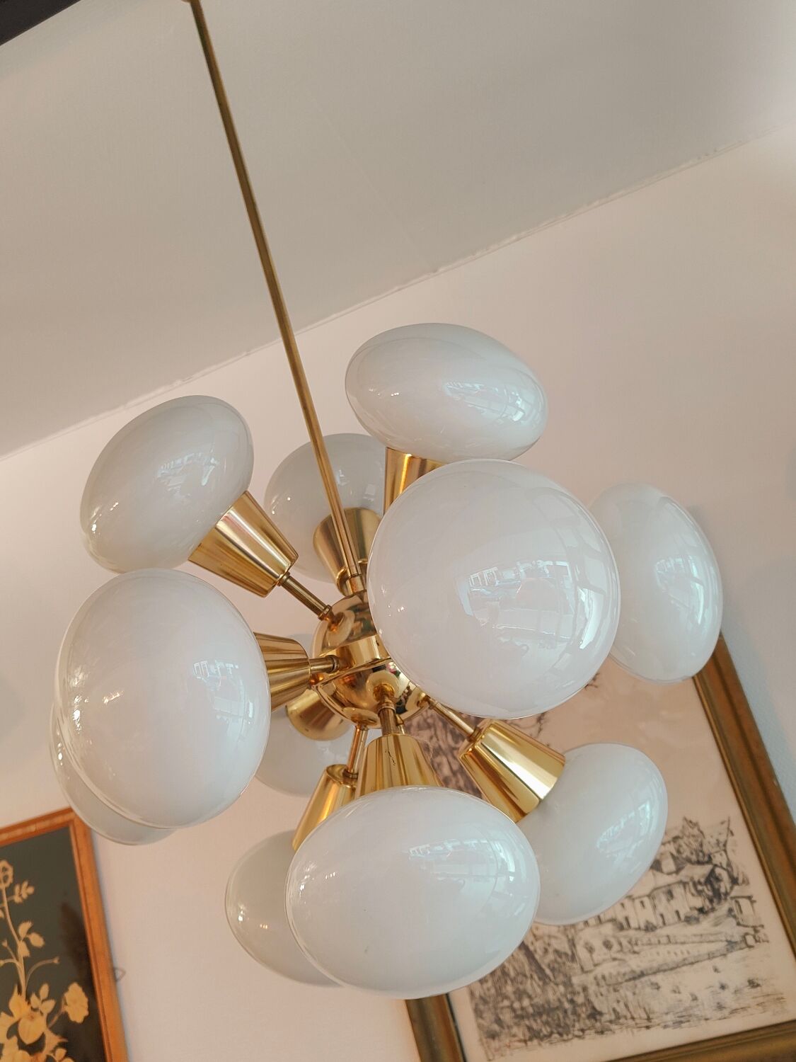 Sputnik chandelier by Jaroslav Bejvl for Kamenicky Senov