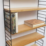 1960s wall unit in ash 7 shelves, Nisse Strinning