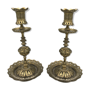 paire de bougeoirs anciens