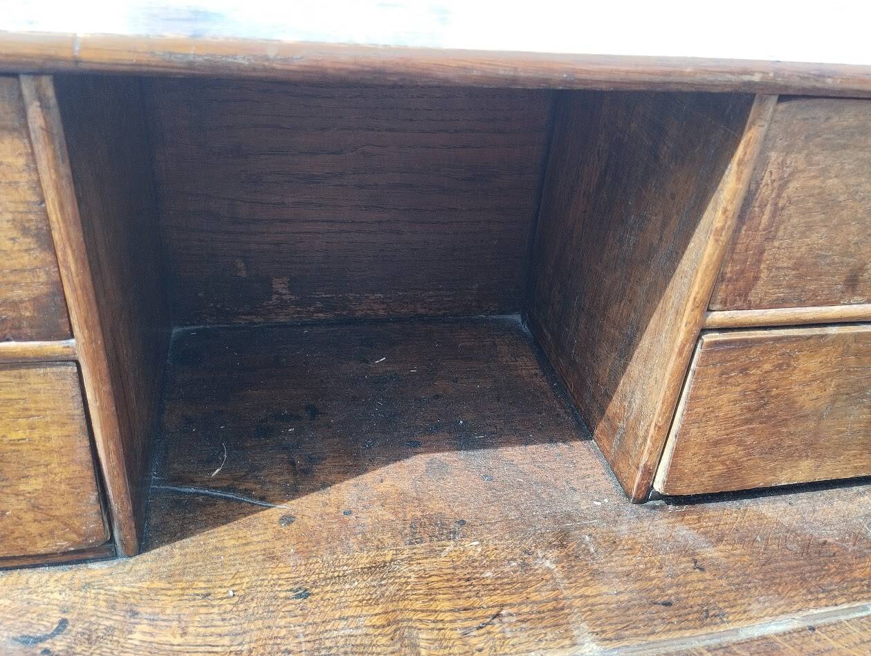 Victorian oak graduated desk – circa 1890-1910.