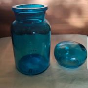 Blue glass apothecary jar, Belgium