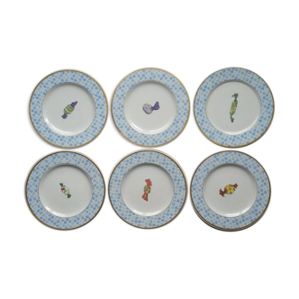 6 assiettes frises mosaïque et bonbon