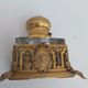 Bronze and crystal inkwell nineteenth Louis XVI and Marie-Antoinette medallion