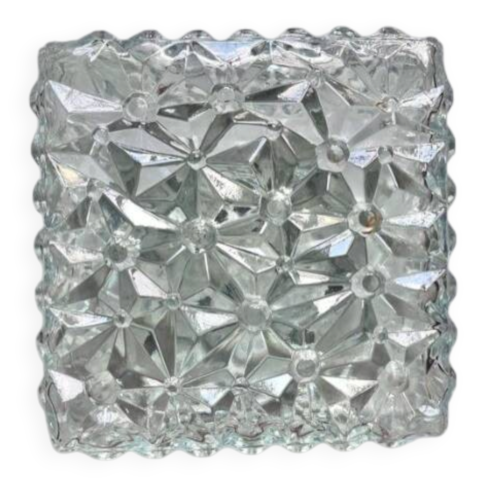 Small ceiling light or square vintage moulded glass wall light.
