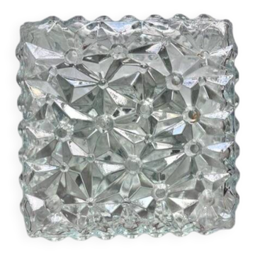 Small ceiling light or square vintage moulded glass wall light.