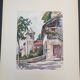Aquarelle sur papier "Santa Caterina Del Sasso, Lac Majeur, Italie" Signée, André Duculty (1912-1990)