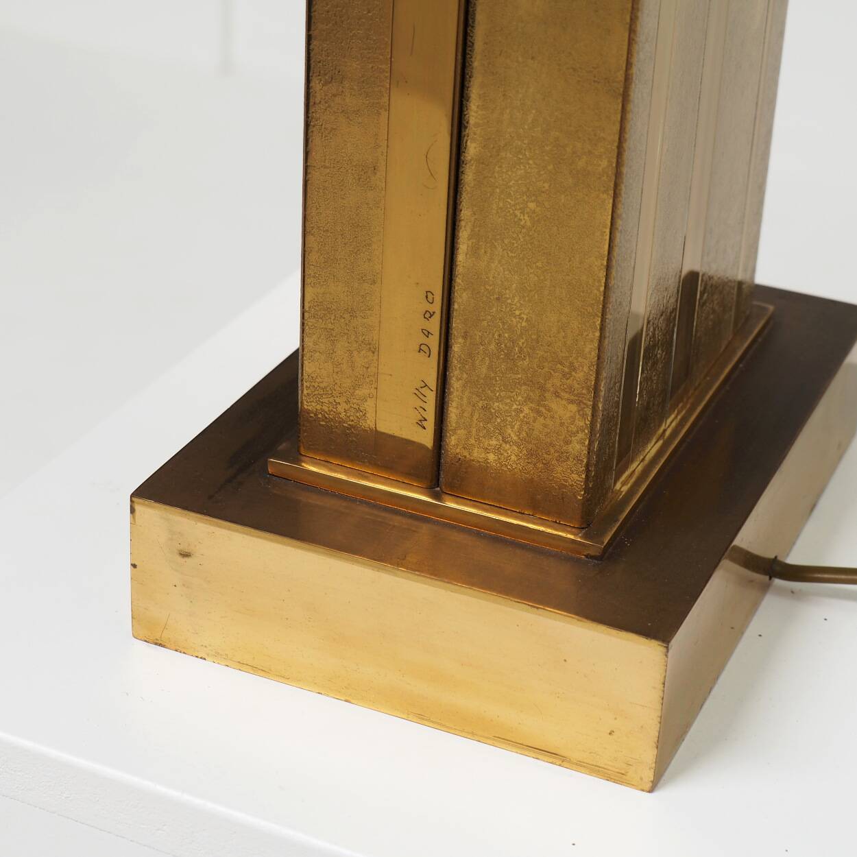 Pair of Large Brass Table Lamps by Willy Daro, Belgium, 1970s