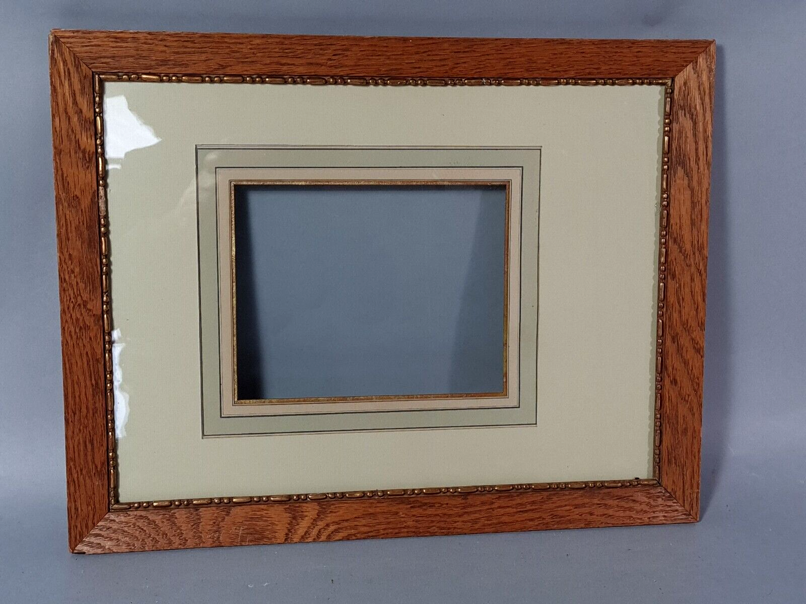 Frame & old glass 45x35 foliage 39,5x29,5 cm wood gilded stucco SB