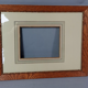 Frame & old glass 45x35 foliage 39,5x29,5 cm wood gilded stucco SB