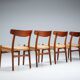 Hans J. Wegner set of four CH23 dining chairs