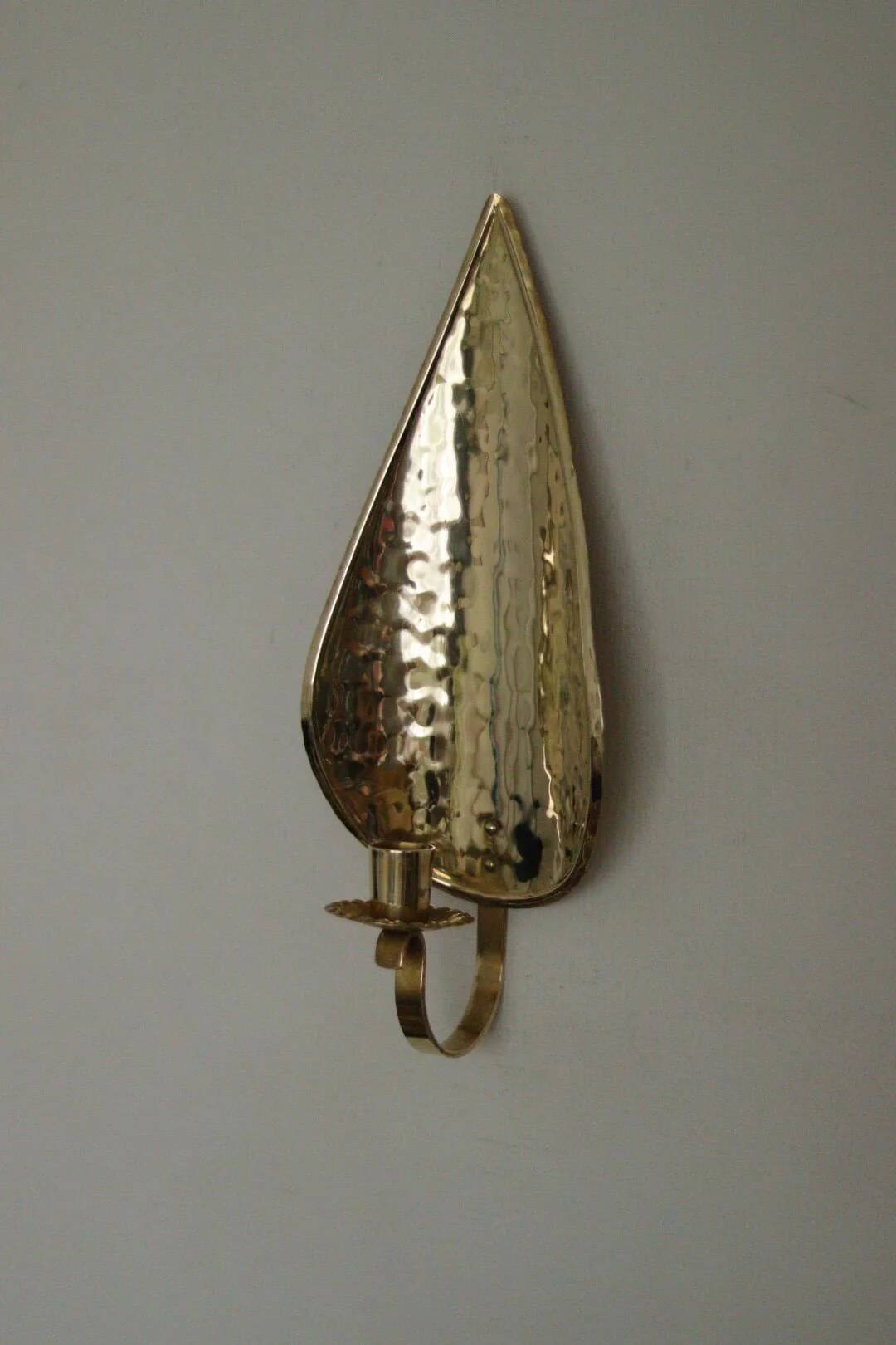 Single mid-century Swedish brass sconce