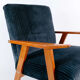 Fauteuil vintage en vélours côtélé
