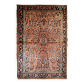 Handmade antique Persian Sarouk rug 3.1' x 5.2' (94cm x 158cm) 1920s