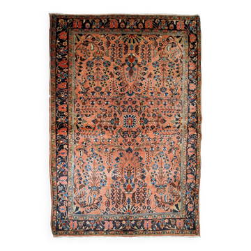 Handmade antique Persian Sarouk rug 3.1' x 5.2' (94cm x 158cm) 1920s