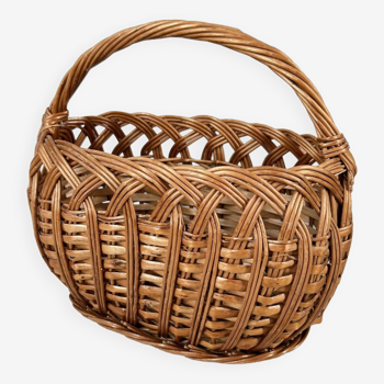 Small oval woven wicker basket