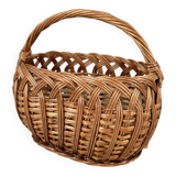 Small oval woven wicker basket