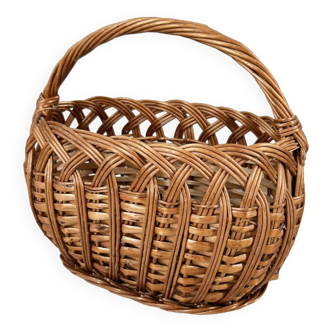 Small oval woven wicker basket