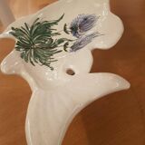 Plat poisson en céramique blanche années 70