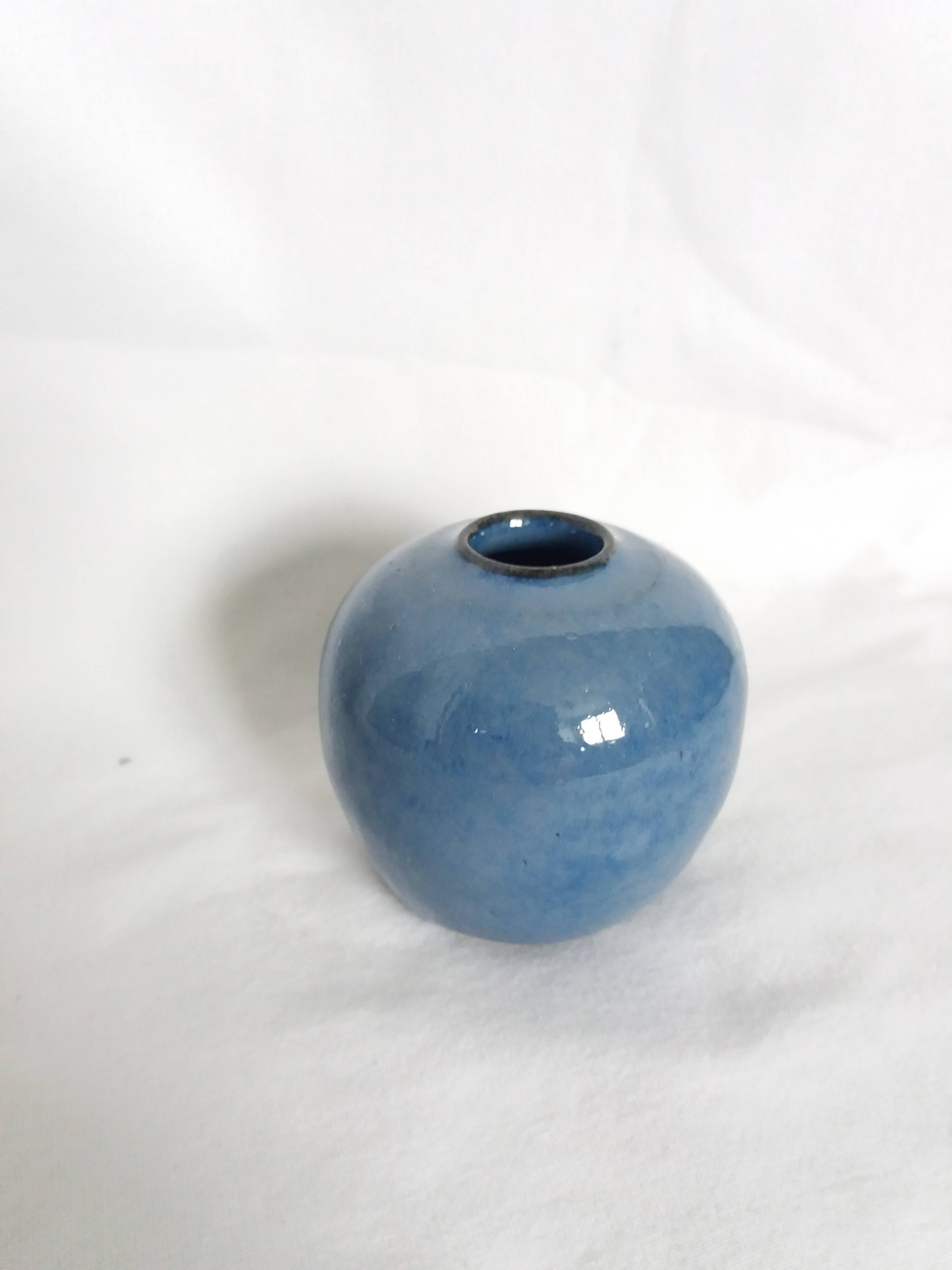 Signed ball vase, handmade ceramic