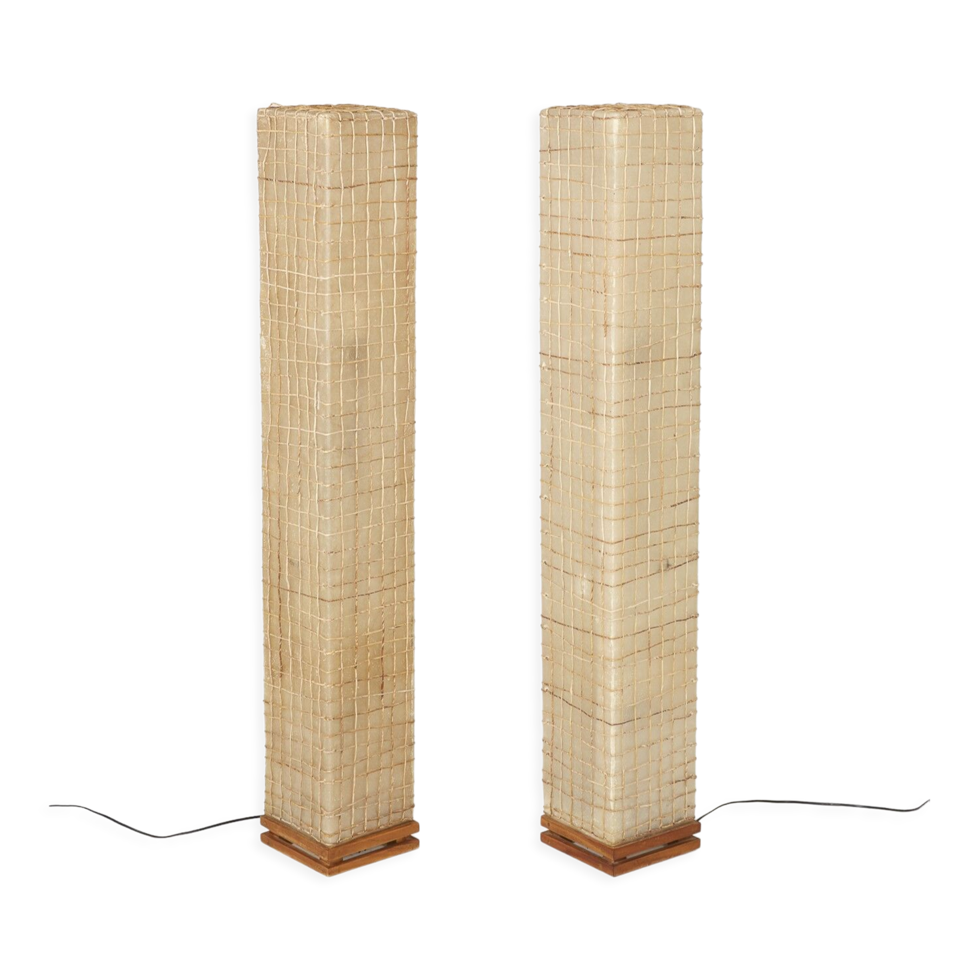 Pair of resin and rope floor lamps 1960s