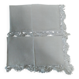 Set of four linen napkins with bobbin lace 31 X 32 cm