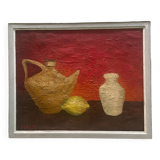 Still life painting with lemon from the 50s