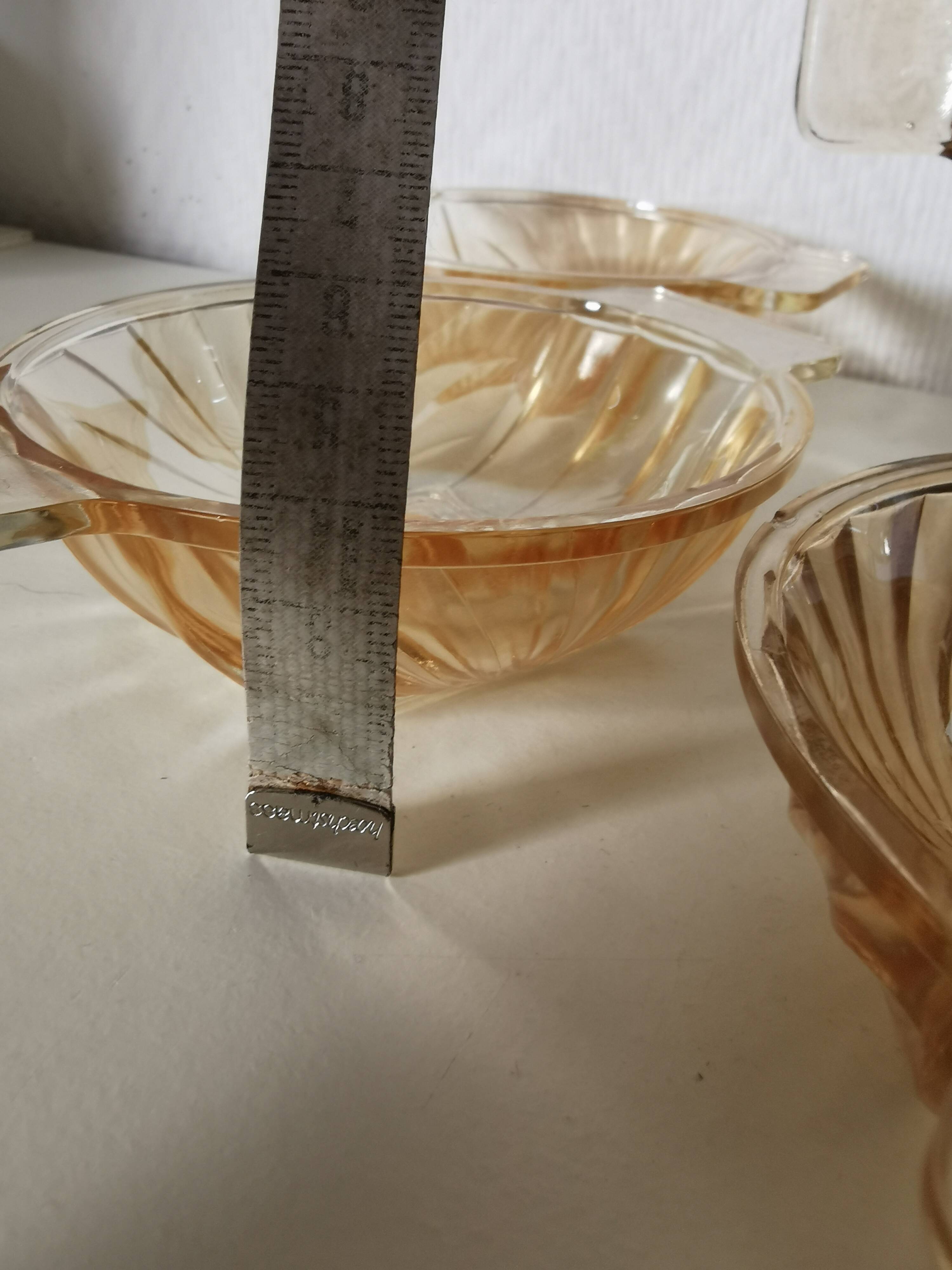 Art Deco pearly glass dessert service