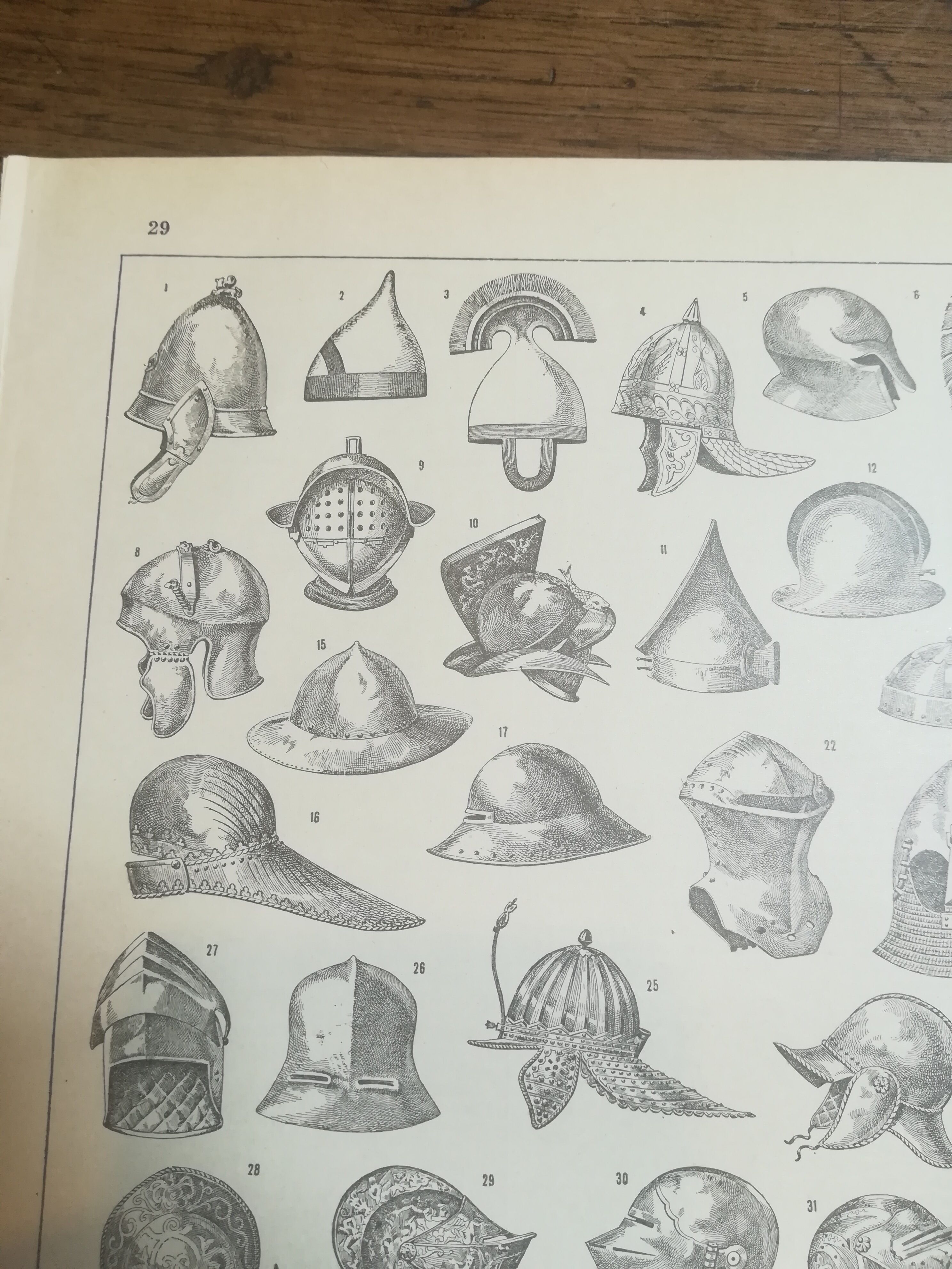 Lithograph on helmets from 1928