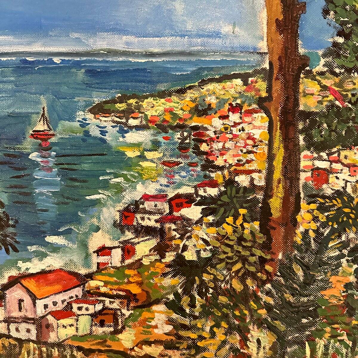 Cote d'Azur, 1970, Oil Painting