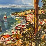 Cote d'Azur, 1970, Oil Painting