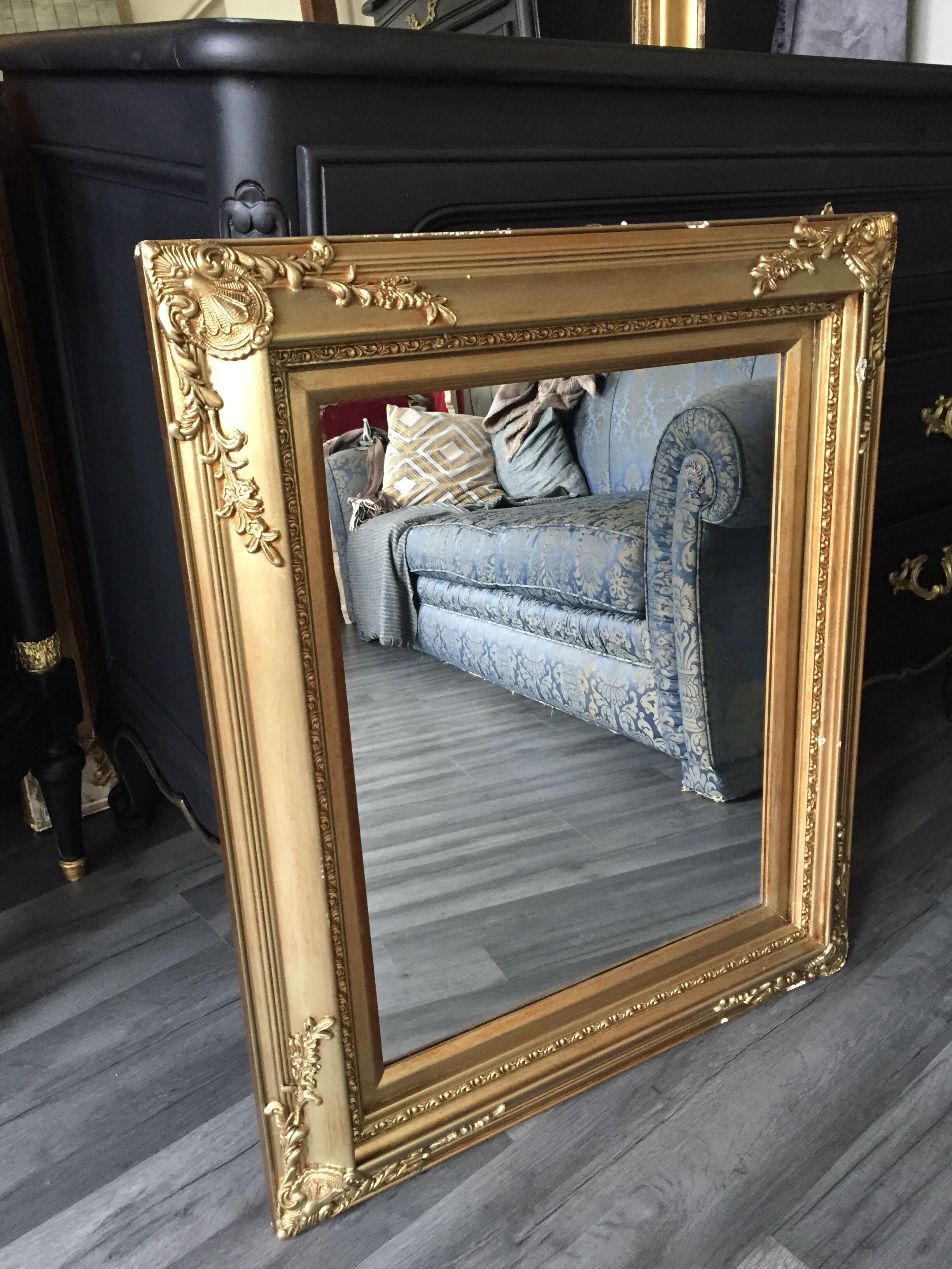 Golden antique mirror