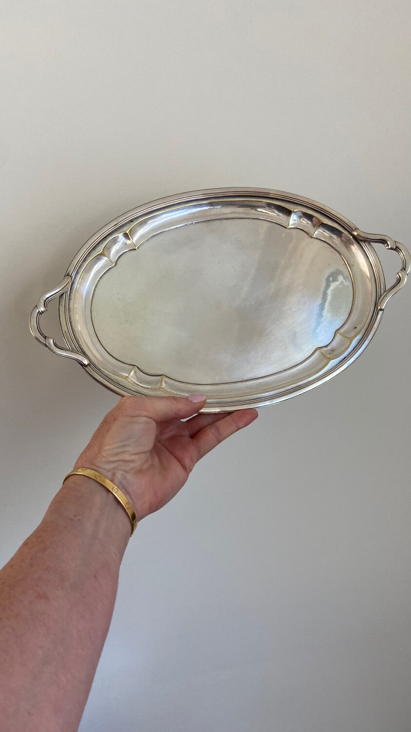 Silver metal tray early twentieth century