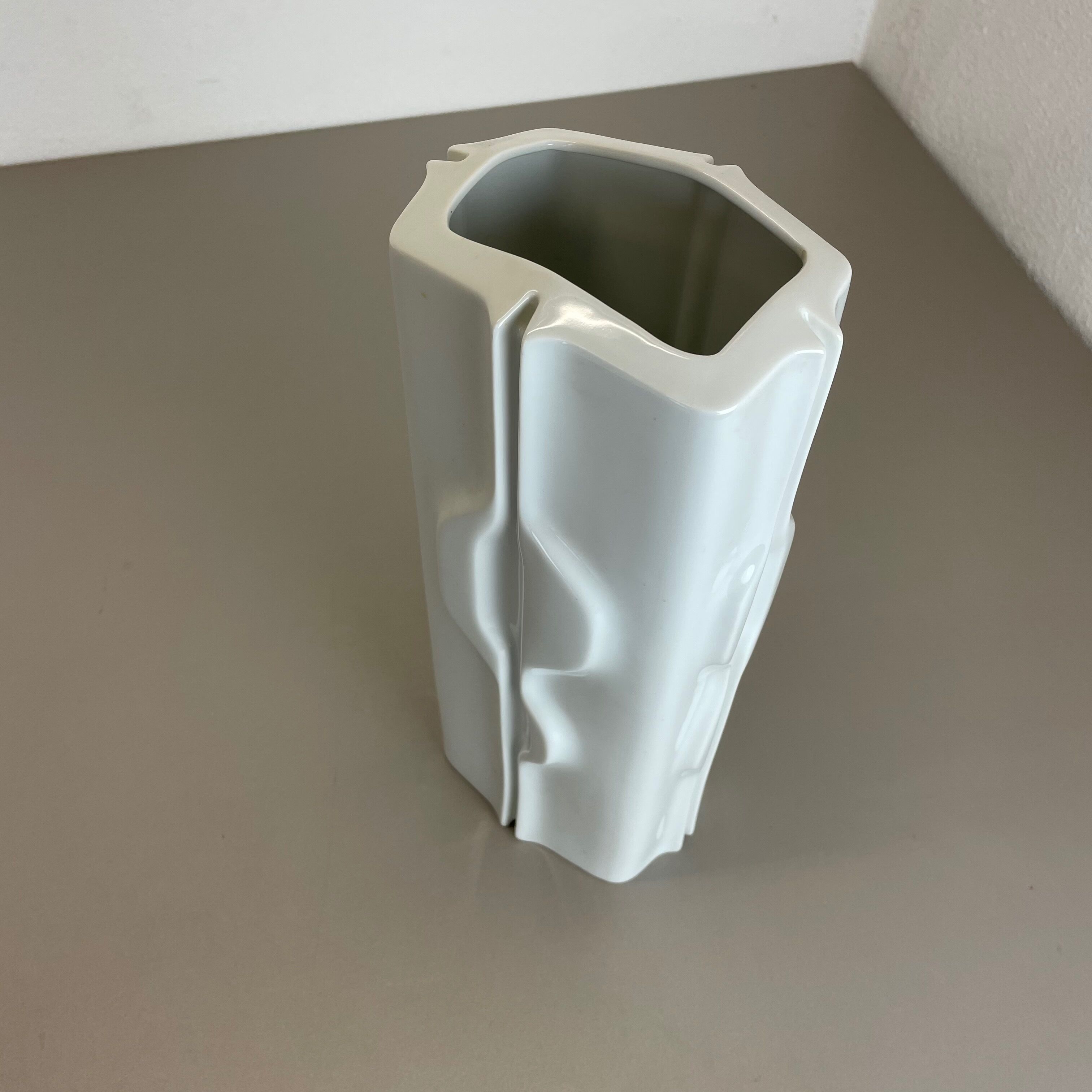 Large Op Art Vase Porcelain German Vase by Fürstenberg Ceramics, Germany, 1970s