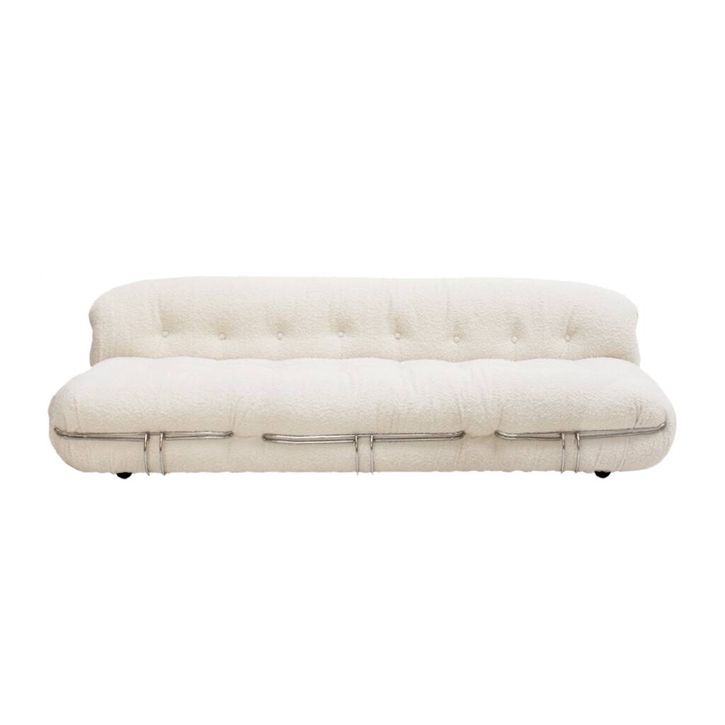 Tobia Scarpa Mid-Century Modern Bouclé Fabric "Soriana" Italian Sofa