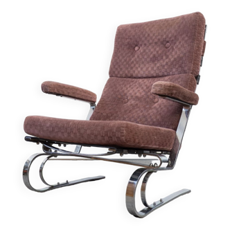 Vintage lounge chair in chromed steel by Cor, Germany 1970