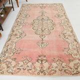 5x10 pink and beige classic turkish rug, 291x163cm