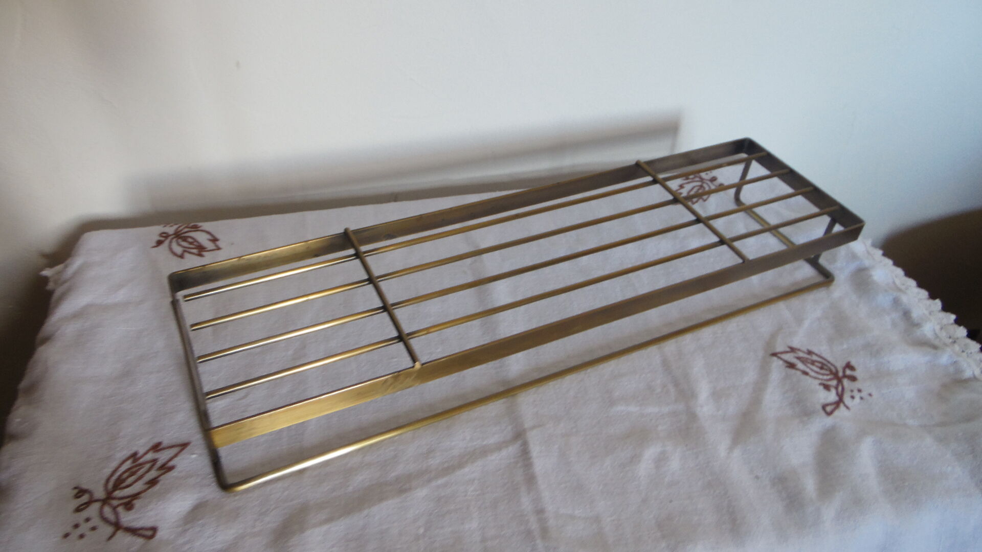 Brass metal shelf