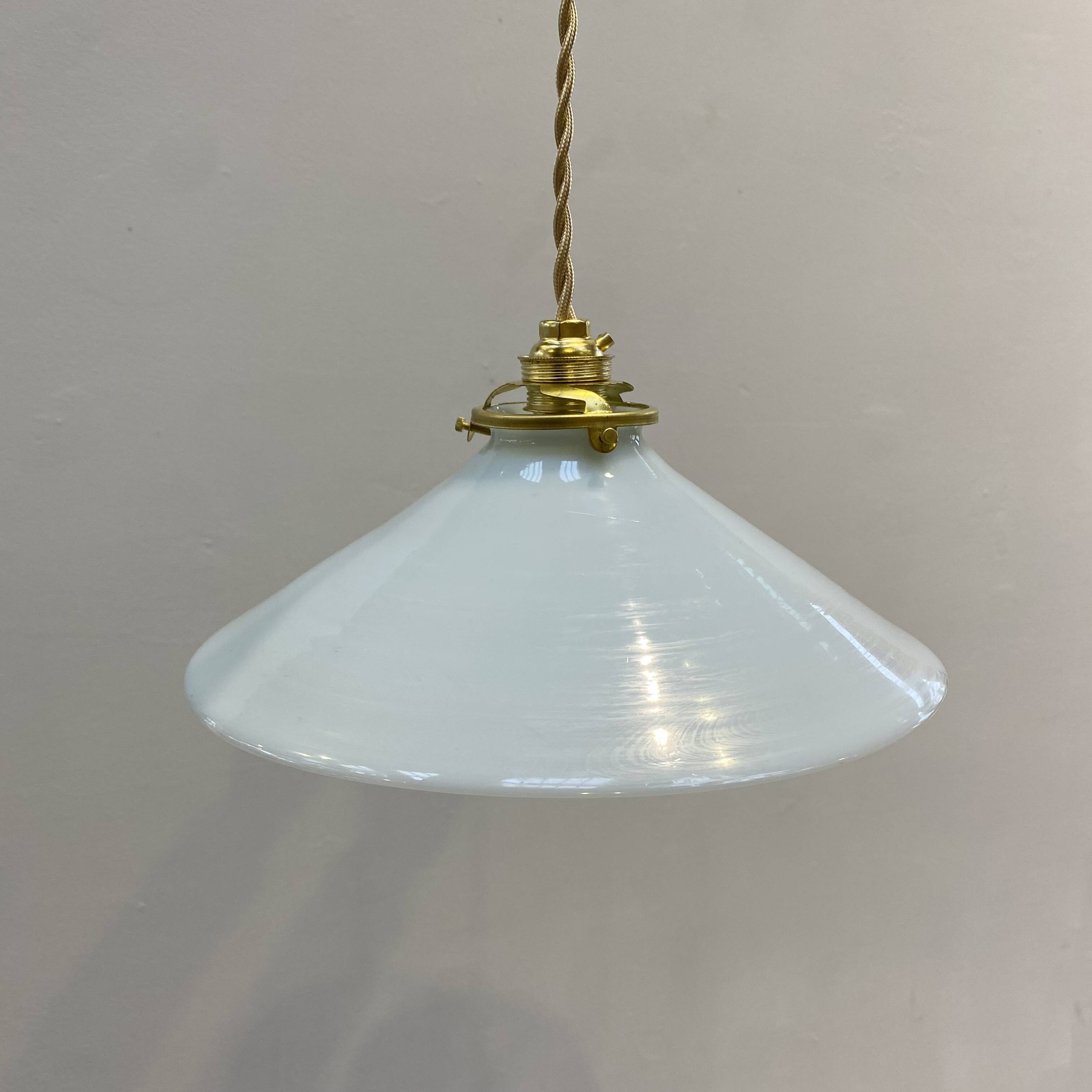 Vintage white opaline pendant light