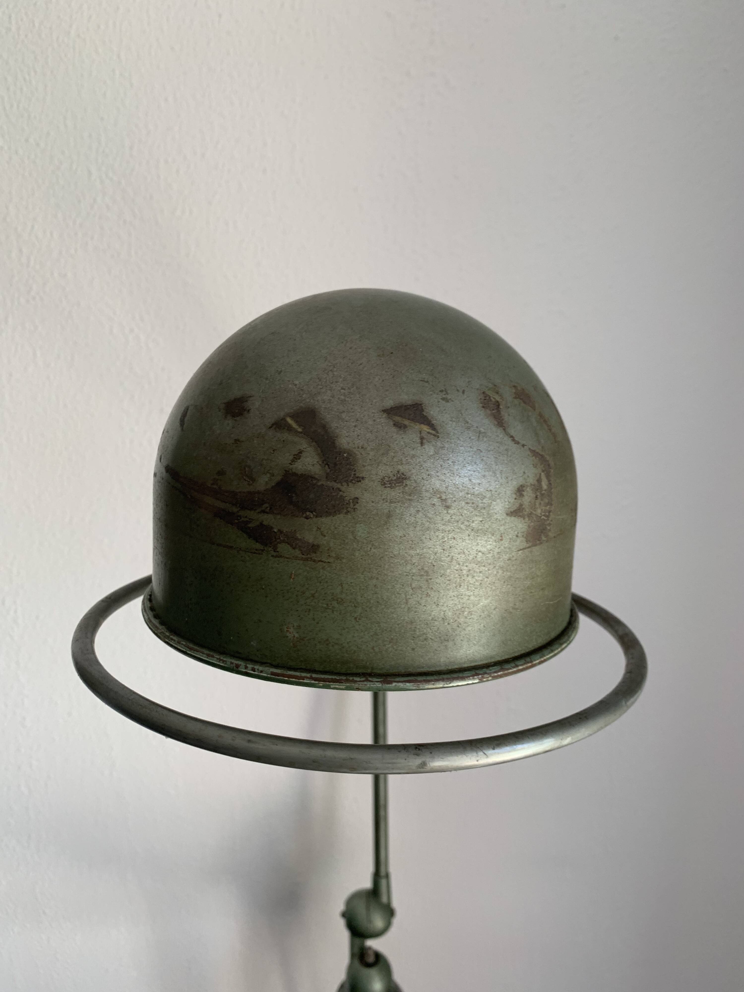 Vintage 1960s Jielde 2-arm green industrial lamp - 100 cm