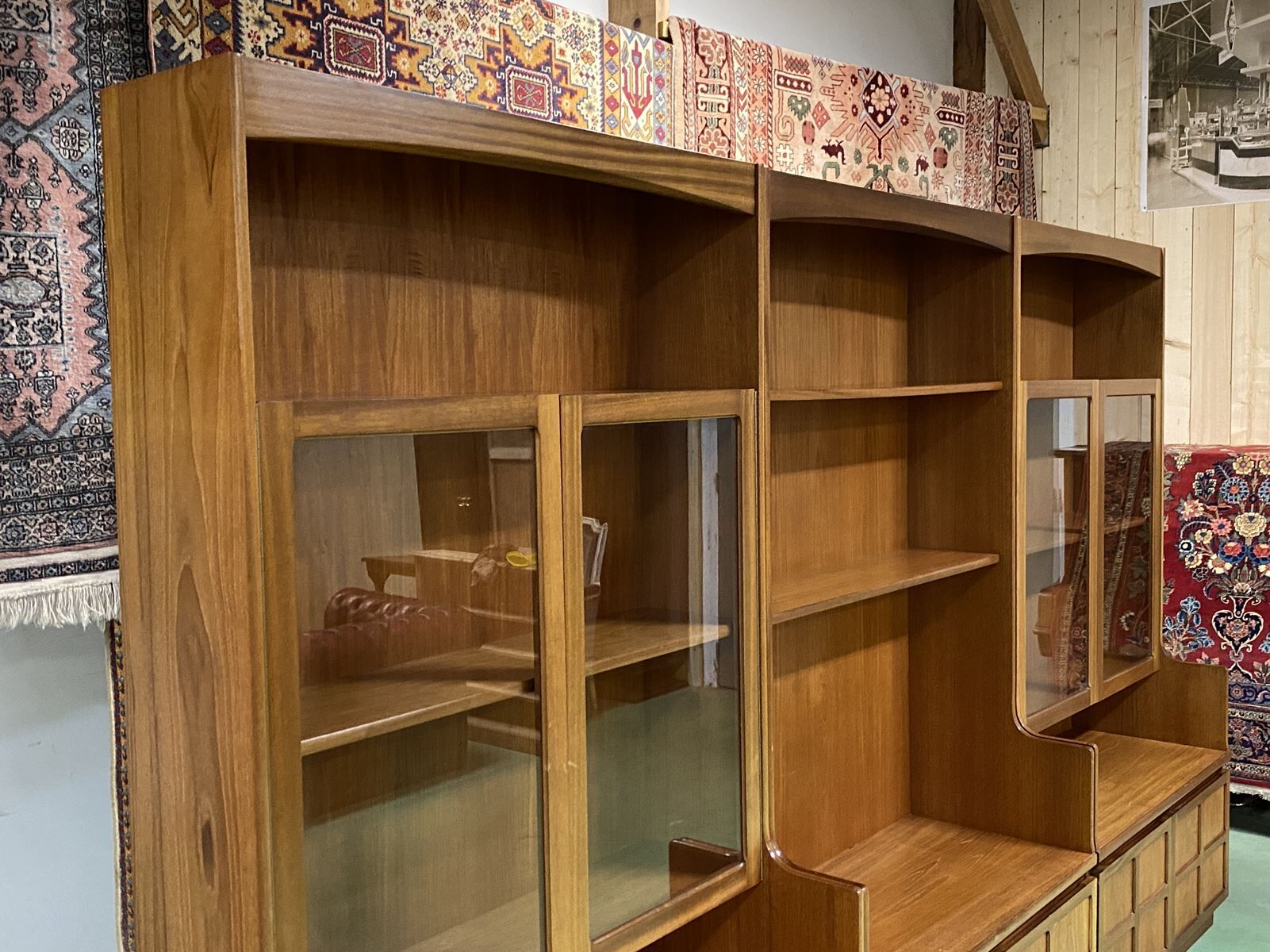 English library in 3 modules from the 1980s in teak