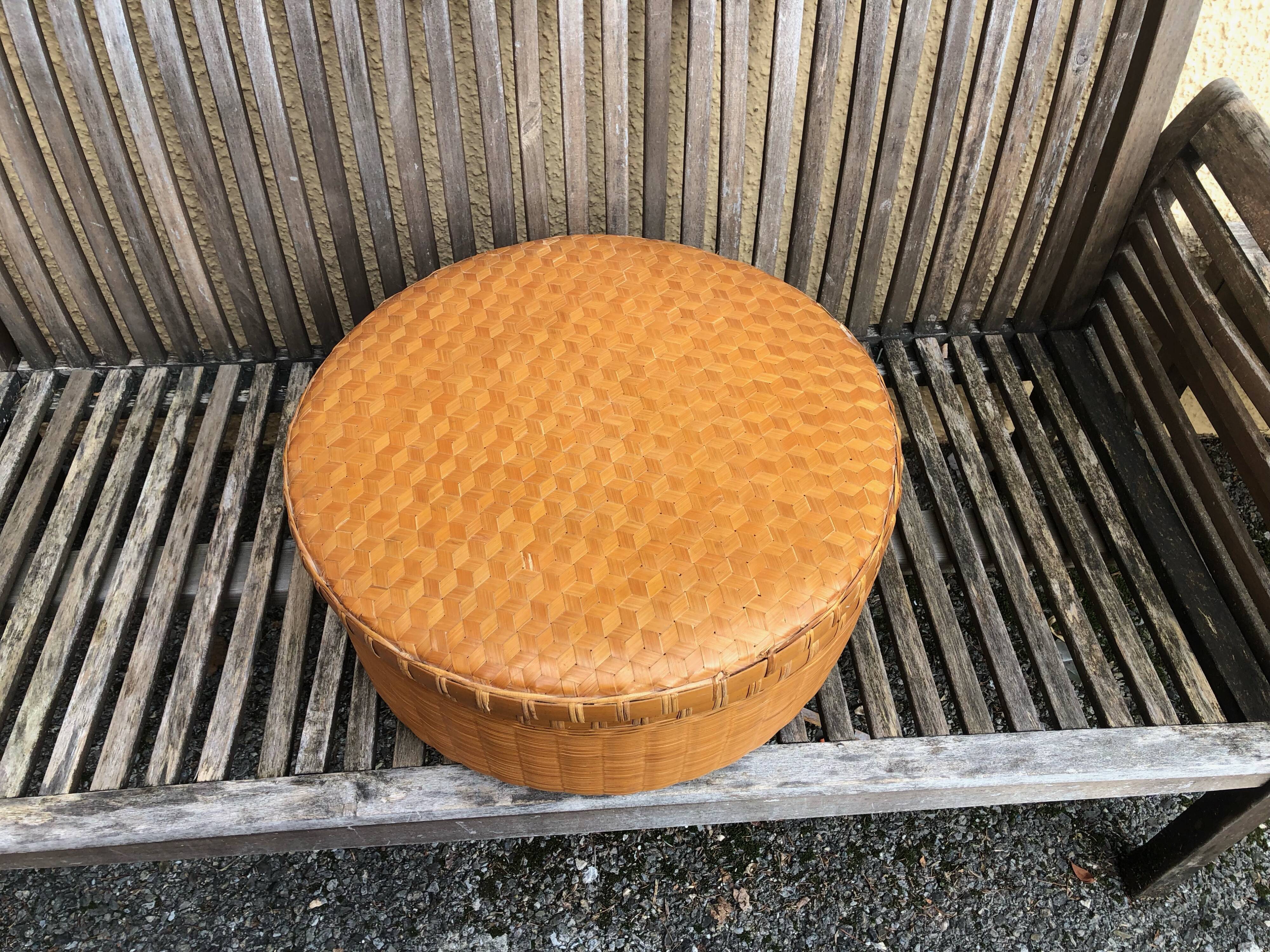 Handmade rattan and bamboo basket