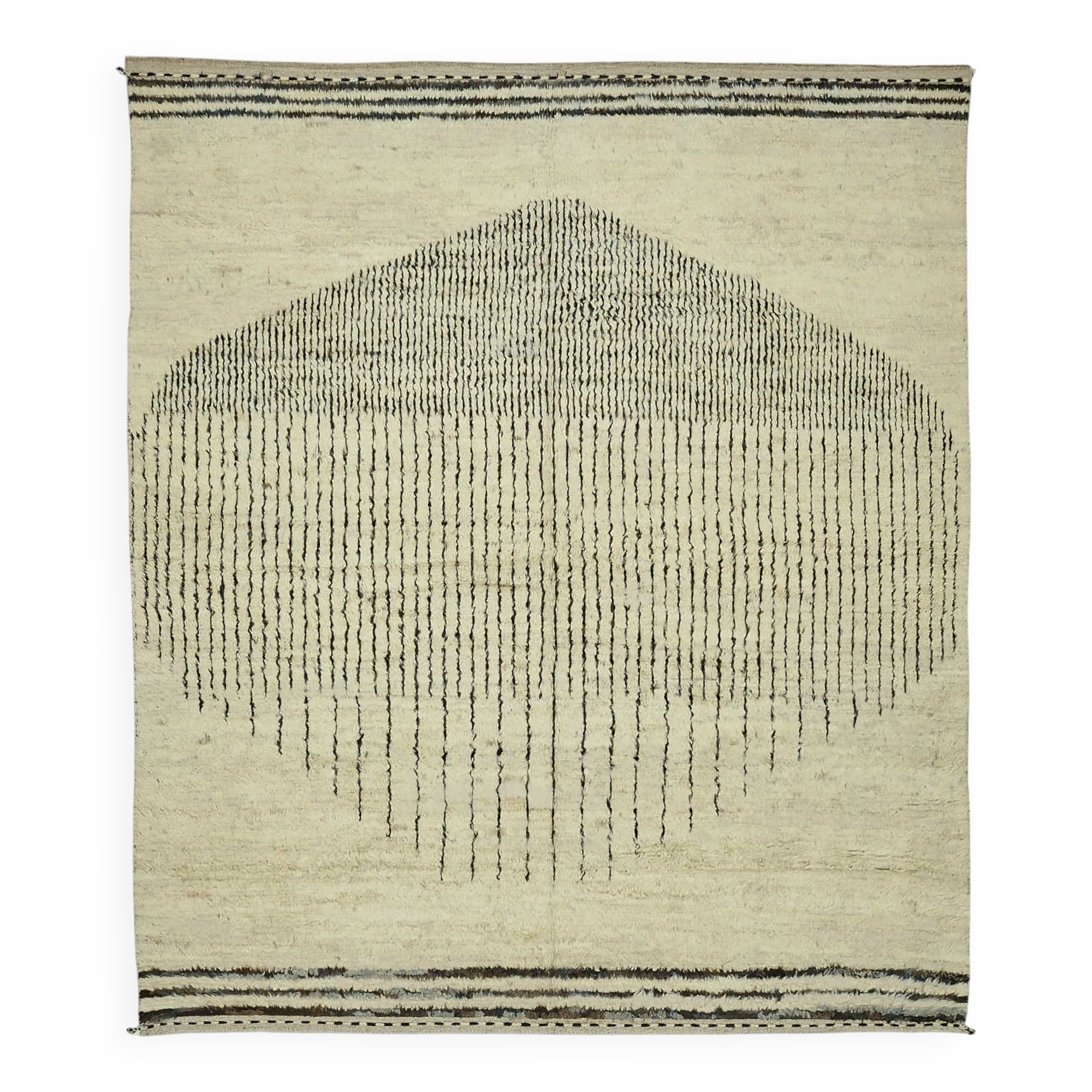Handmade Tribal Decorative 267 cm x 305 cm Beige Wool Carpet