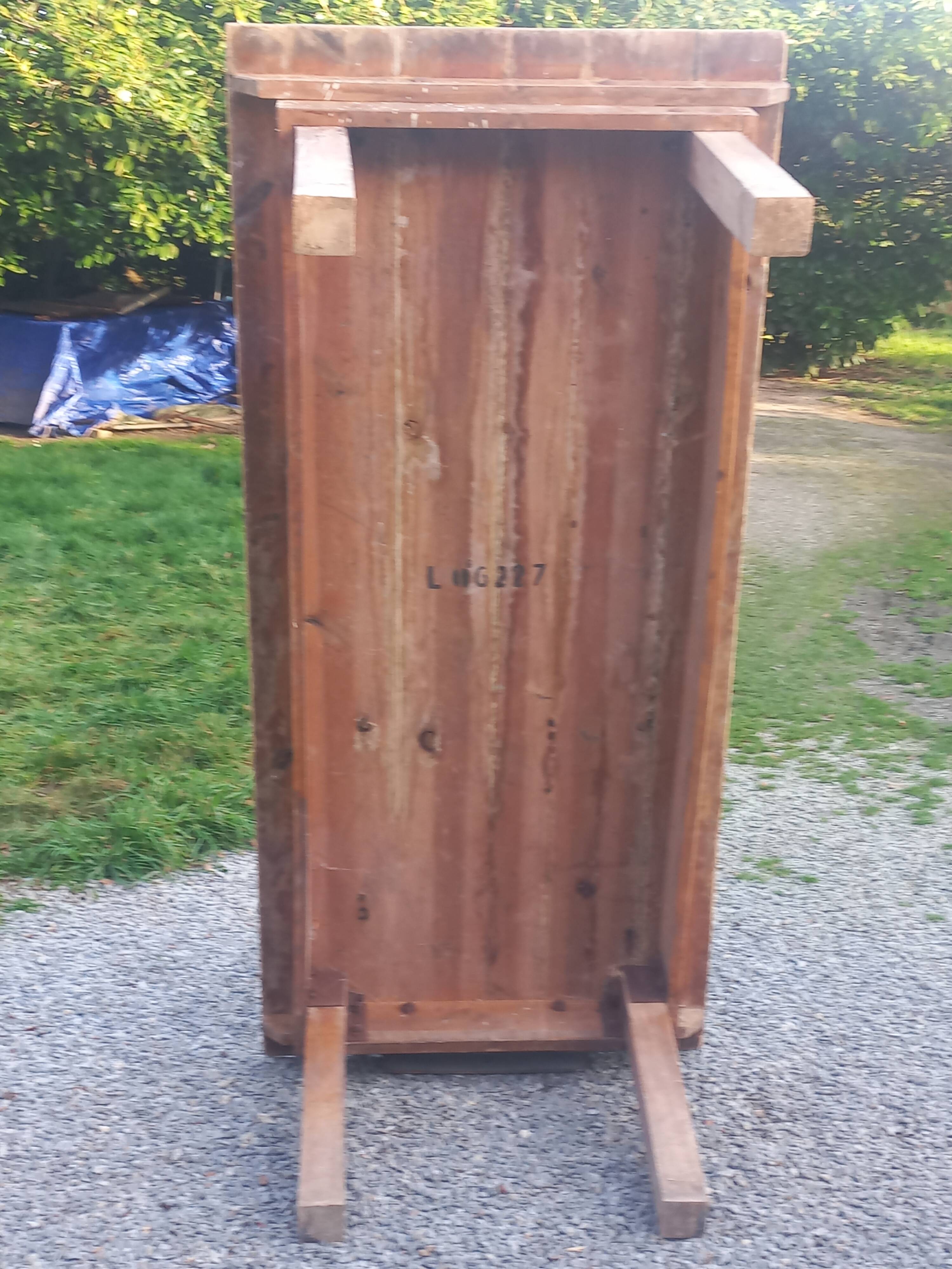 Brutalist farmhouse table Antique wooden workshop table 200cm